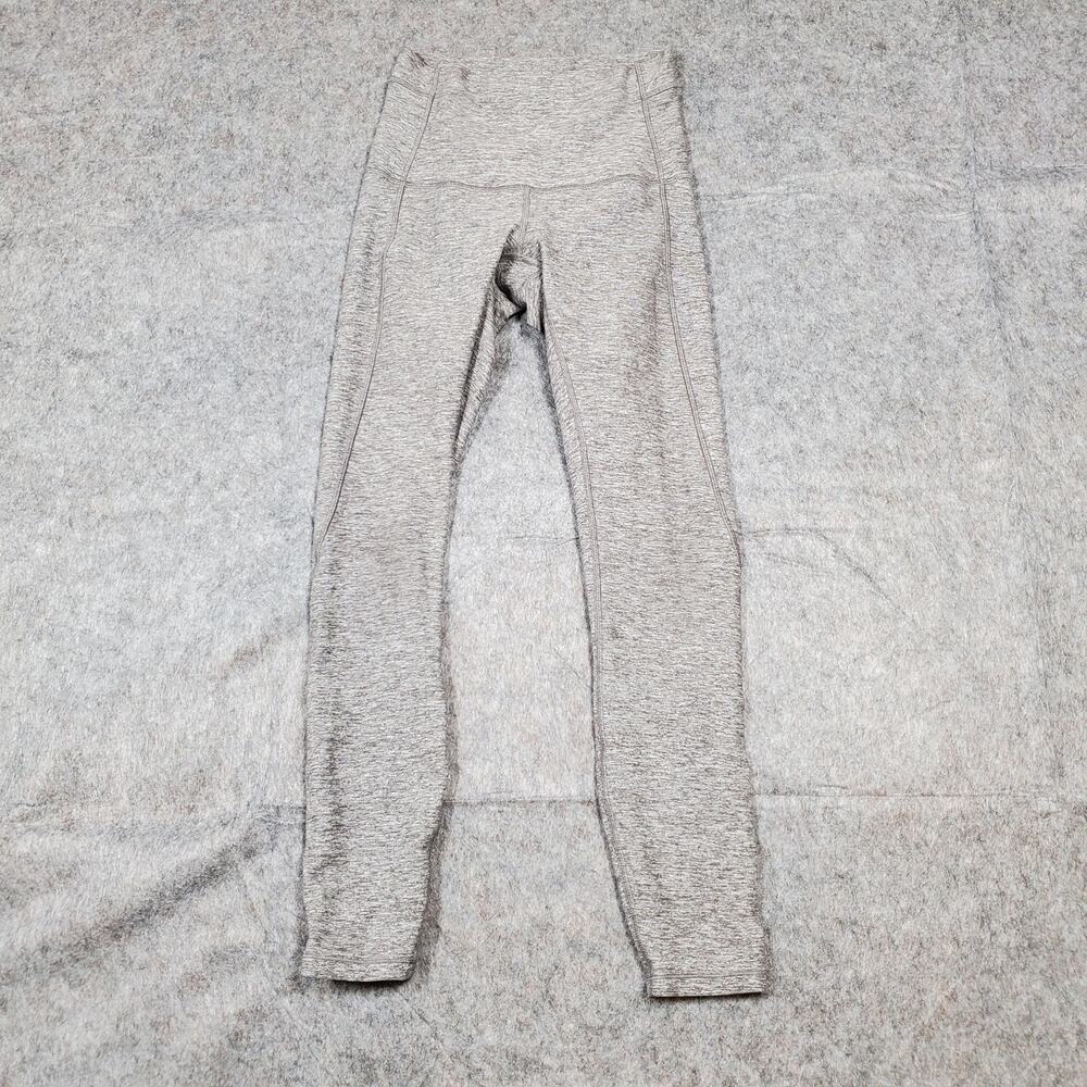 Lululemon Leggings Womens 4 Pure Practice Heathered Slate Gray Yoga Run Gym